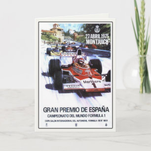 Greeting Card With Spanish Grand Prix Poster