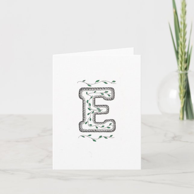 Greeting Card with the Letter E (Front)