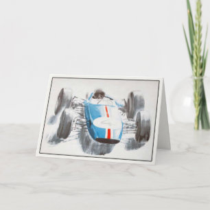 Greeting Card With Vintage Racing Car