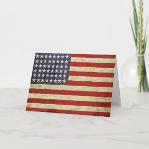 Greeting Card withVintage Flag from U.S.A.