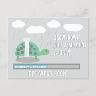 Greeting cards Get well Soon Turtle Cartoon