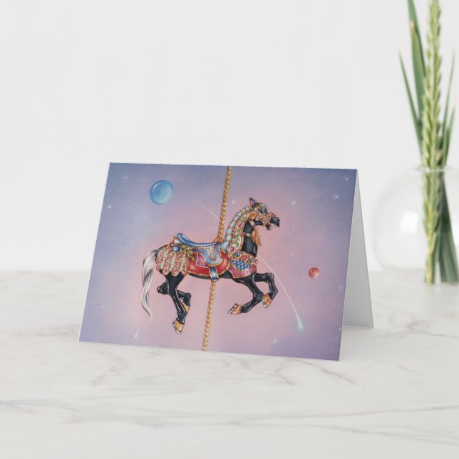 Greeting Cards - Petaluma Carousel Horse 1 (Front)