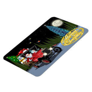 Greeting Christmas Card Magnet