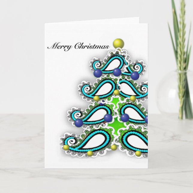 Greeting Christmas Card with Persian Design (Front)
