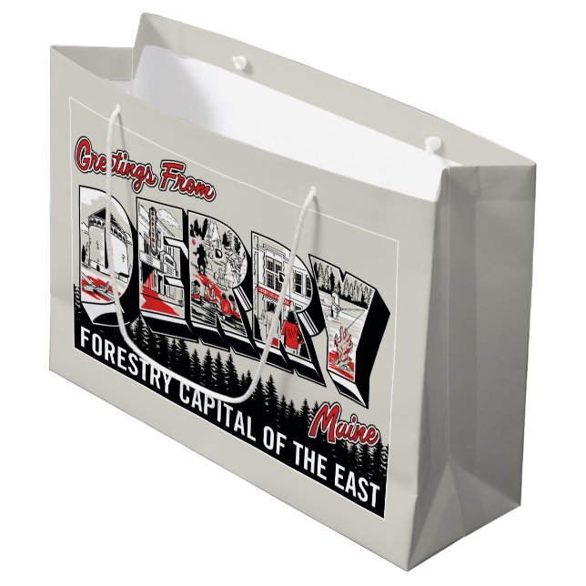 Greeting From Derry Maine Large Gift Bag (Front Angled)
