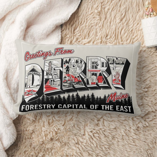 Greeting From Derry Maine Lumbar Cushion (Blanket)