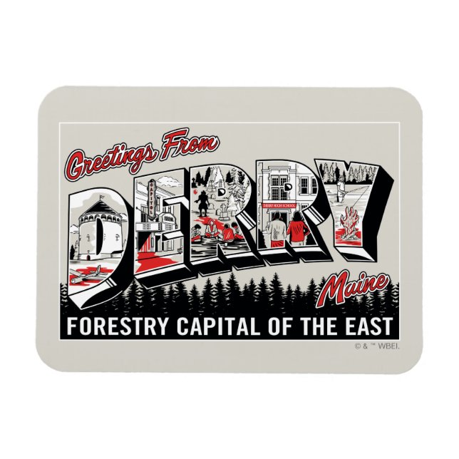 Greeting From Derry Maine Magnet (Horizontal)