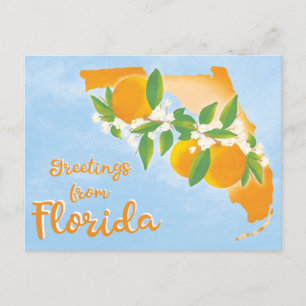 Greeting From Florida State Moving New Address Holiday Postcard