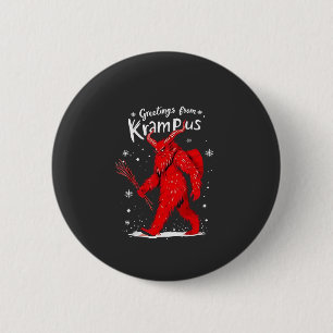 Greeting from Krampus Xmas Christmas 6 Cm Round Badge