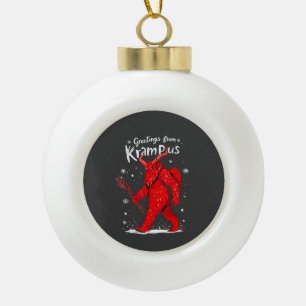 Greeting from Krampus Xmas Christmas Ceramic Ball Christmas Ornament