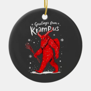 Greeting from Krampus Xmas Christmas  Ceramic Tree Decoration
