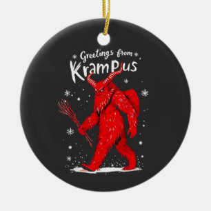 Greeting from Krampus Xmas Christmas  Ceramic Tree Decoration
