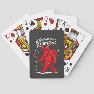 Greeting from Krampus Xmas Christmas  Playing Cards