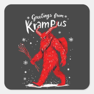Greeting from Krampus Xmas Christmas  Square Sticker
