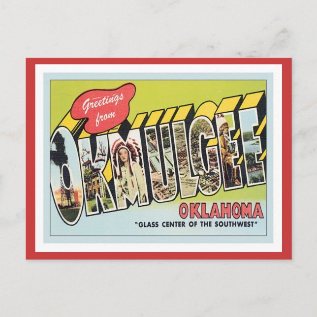 Greeting From Okmulgee Oklahoma Postcard (Front)