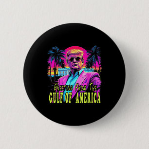 Greeting From The Americas Gulf Retro Vintage Beac 6 Cm Round Badge