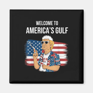 Greeting From The Gulf Beach Of America Patriotic Magnet