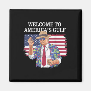 Greeting From The Gulf Beach Of America Patriotic Magnet