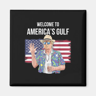 Greeting From The Gulf Beach Of America Patriotic Magnet