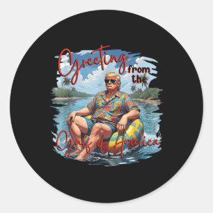 Greeting From The Gulf Of Usa America Trump Classic Round Sticker