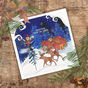 Greeting from the North Moose Village Napkin