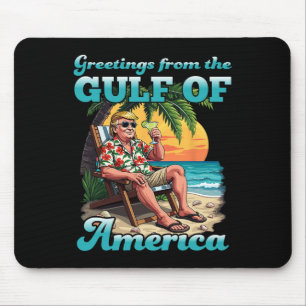 Greeting From The Patriotic Gulf Of Usa America Re Mouse Mat