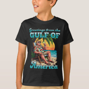 Greeting From The Patriotic Gulf Of Usa America Re T-Shirt