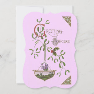 "Greeting Sincere" Vintage blank Invitation