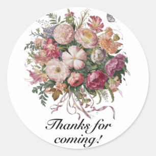 Greeting sticker: "Thank you for coming!" Classic Round Sticker