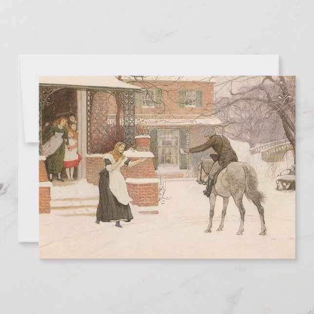 Greeting the Postman by Robert Walker Macbeth Card (Front)