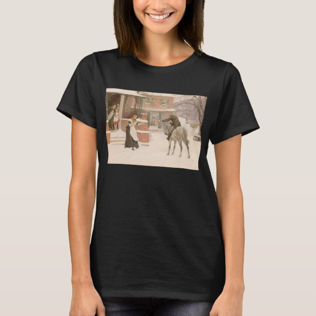 Greeting the Postman by Robert Walker Macbeth T-Shirt (Front)