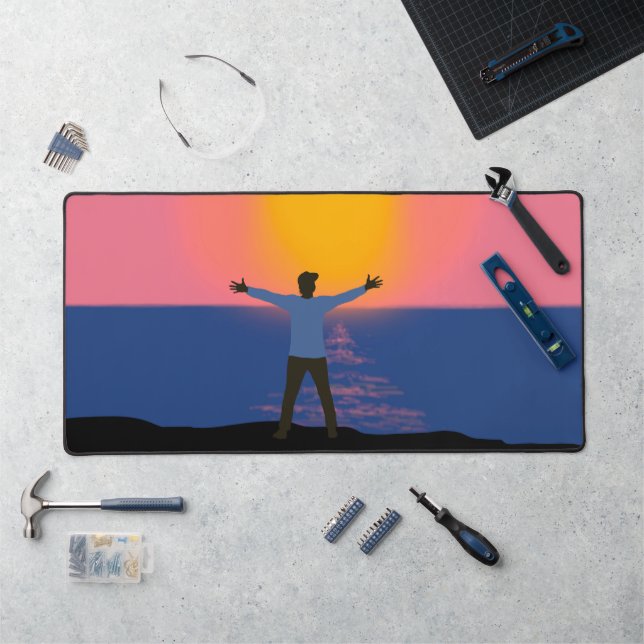 Greeting to the Sun   Desk Mat (Workstation)