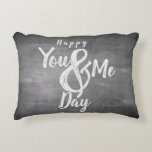Greetings anniversary in chalkboard look decorative cushion<br><div class="desc">Greetings anniversary in chalkboard look</div>