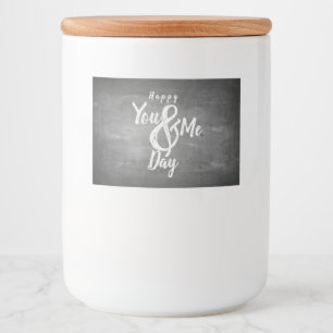 Greetings anniversary in chalkboard look food label