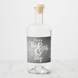 Greetings anniversary in chalkboard look liquor bottle label