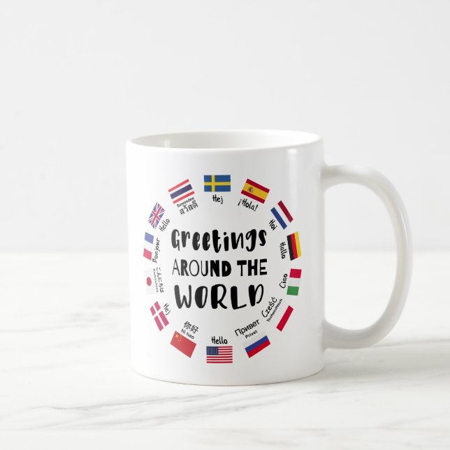 Greetings around the world, Hello in all languages Coffee Mug (Right)