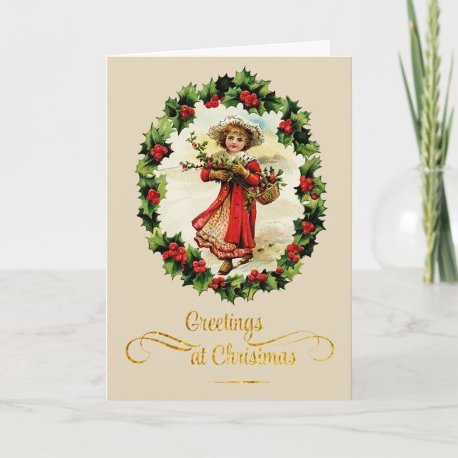 Greetings At Christmas Card (Front)