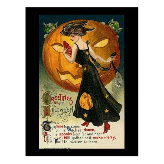 Greetings at Halloween the Time has Come Postcard