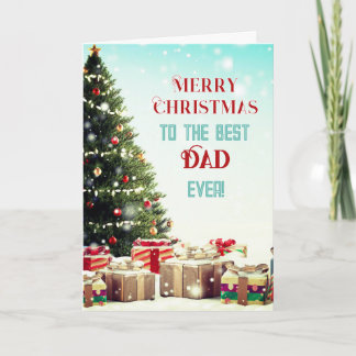 Greetings! Best Dad Merry Christmas Card