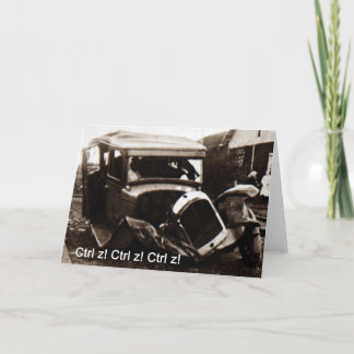 Greetings card car crash humour