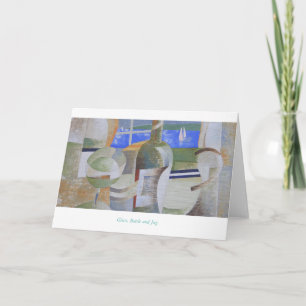 Greetings Card: Glass, Bottle and Jug. Card