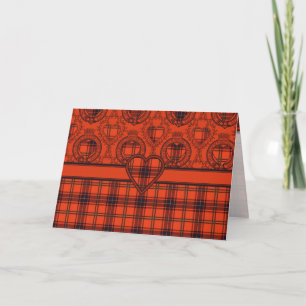 Greetings Card Scottish Tartan Heart Wemyss