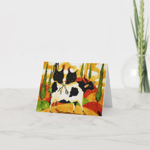 Greetings card - Whimsical Tuscan Farm Animals