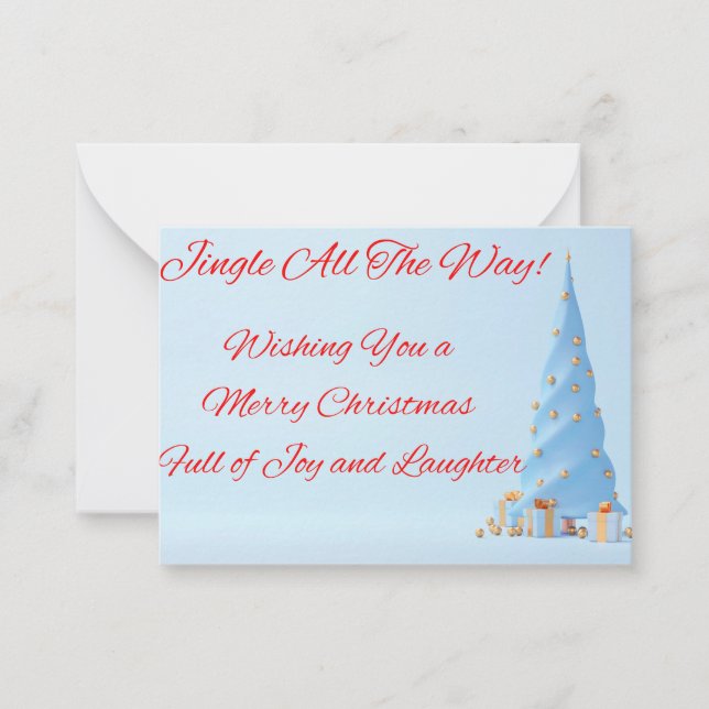 Greetings card with the words Jingle all the way,  (Front)