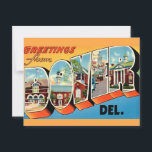 Greetings Dover Delaware Postcard<br><div class="desc">A colourful retro postcard greeting from Dover, Delaware repurposed!</div>