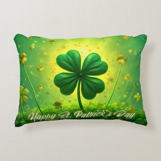 Greetings for St. Patrick's Day Decorative Cushion (Front)