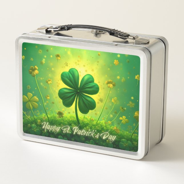 Greetings for St. Patrick's Day Metal Lunch Box (Back)