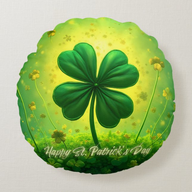 Greetings for St. Patrick's Day Round Cushion (Front)