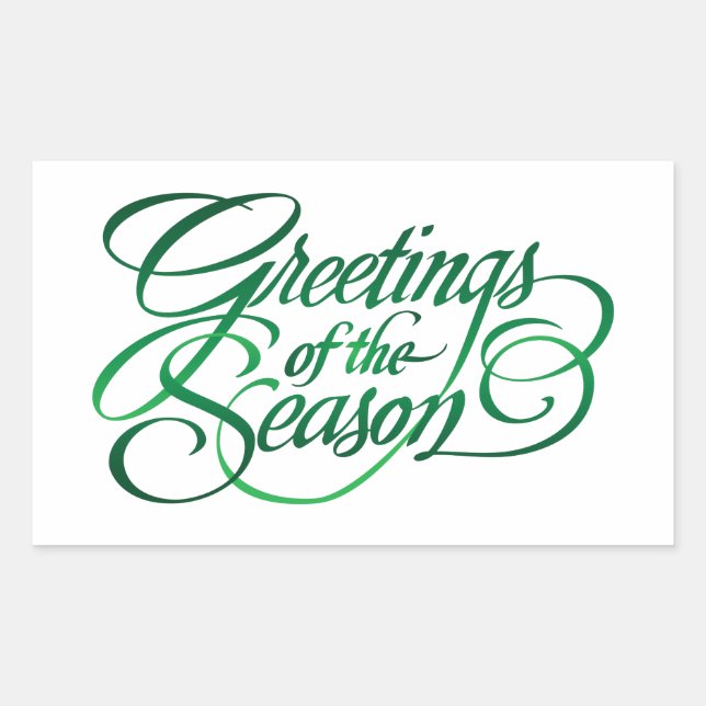 Greetings for the Season - Green Rectangular Sticker (Front)