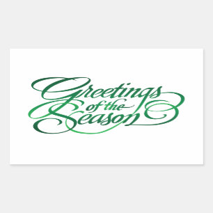 Greetings for the Season - Green Rectangular Sticker